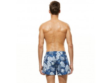 Short Masculino Estampado Tropical - Azul