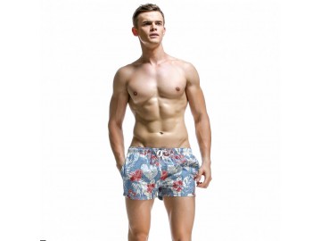 Short Masculino Estampado Tropical - Azul Claro 