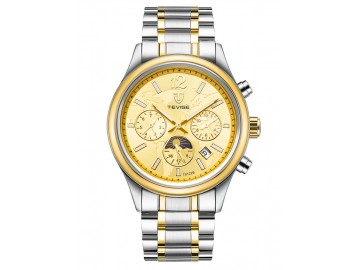 Relógio Tevise T8122A Masculino Automático Pulseira de Aço - Dourado 