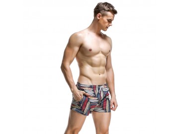 Short Masculino Estampado Tropical - Azul Escuro