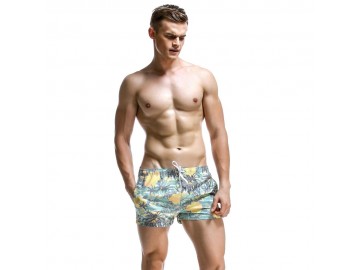 Short Masculino Estampado Tropical - Verde Claro 