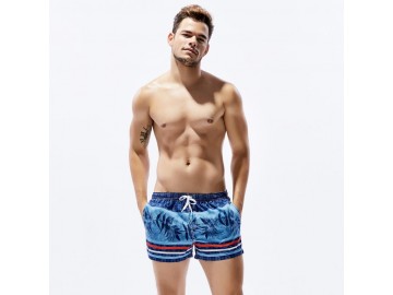 Short Masculino Estampado Tropical - Azul 