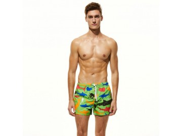 Short Masculino Estampado Tropical - Verde 