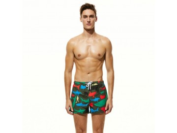 Short Masculino Estampado Tropical - Verde Exército 