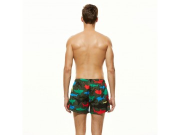 Short Masculino Estampado Tropical - Verde Exército