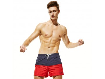 Short Masculino Tropical - Azul Escuro/Vermelho 