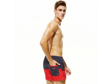 Short Masculino Tropical - Azul Escuro/Vermelho