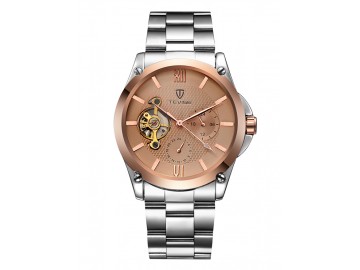 Relógio Tevise 8502 Masculino Automático Pulseira de Aço - Dourado 