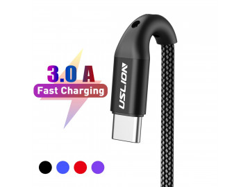 Cabo Usb 3.0 para Samsung S8 S9 S10 e Superior Uslion Carregamento Ultra Rápido Entrada Tipo C - Preto 