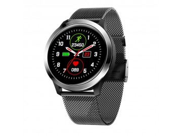 Smartwatch Inteligent E70 A Prova D'água IP68 - Preto Pulseira de Aço Inox 