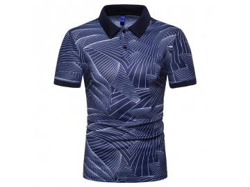 Camisa Polo Join Venture Estampada - Azul 