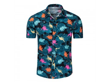 Camisa Estampada Dinosaur - Azul 