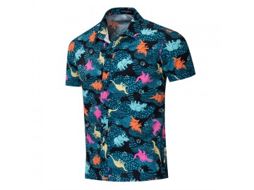 Camisa Estampada Dinosaur - Azul