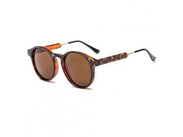 Óculos de Sol Vintage Round - Marrom Leopardo 