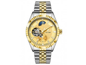 Relógio Tevise T629B Masculino Automático Pulseira de Aço - Dourado 