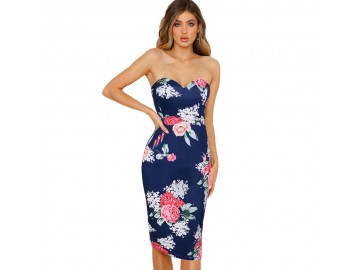 Vestido Lovely Flowers - Azul 