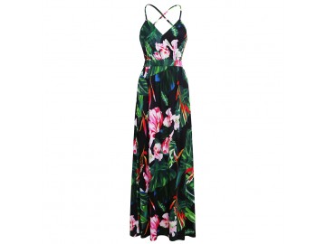 Vestido Longo Floral - Verde 