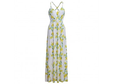 Vestido Longo Floral - Amarelo 