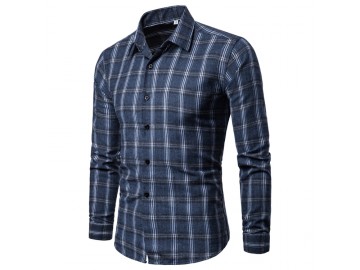 Camisa Xadrez Callander - Azul Escuro