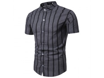 Camisa Vintage Stripes - Cinza