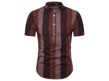 Camisa Listrada Sheffield - Marrom 