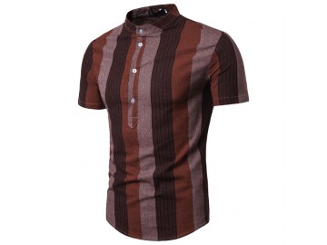 Camisa Listrada Sheffield - Marrom