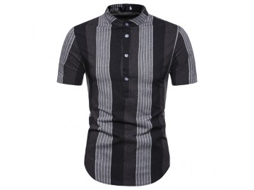 Camisa Listrada Sheffield - Preto 