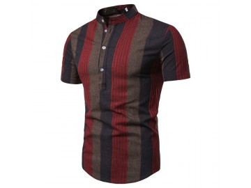 Camisa Listrada Sheffield - Vermelho