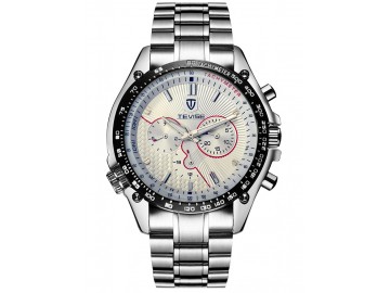 Relógio Tevise 671B Masculino Automático Pulseira de Aço - Branco 