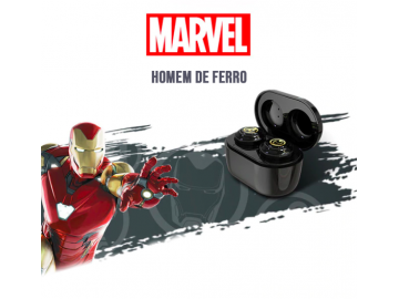 Fone de Ouvido Bluetooth TWS Vingadores - Homem de Ferro