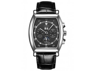 Relógio Tevise 8383A Masculino Automático Pulseira de Couro - Preto 