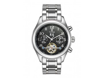 Relógio Tevise 5351 Tourbillon Masculino Automático Pulseira de Aço - Preto 