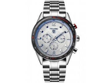 Relógio Tevise 823C Masculino Automático Pulseira de Aço - Branco 