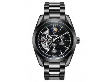 Relógio Tevise T795A Masculino Automático Pulseira de Aço - Preto 