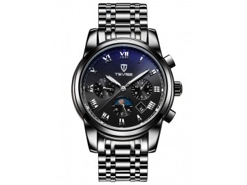 Relógio Tevise 9005 Masculino Automático Pulseira de Aço - Preto 