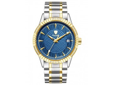 Relógio Tevise T629A Masculino Automático Pulseira de Aço - Azul e Dourado