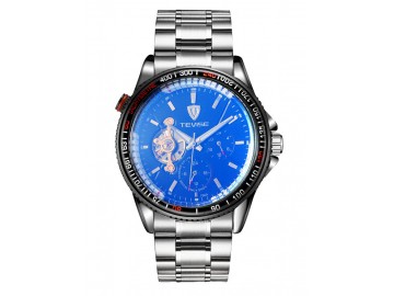 Relógio Tevise D-796 Masculino Automático Pulseira de Aço - Azul 