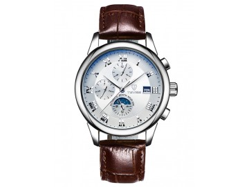 Relógio Tevise 9008 Masculino Automático Pulseira de Couro - Branco 