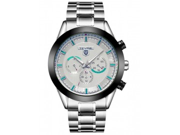 Relógio Tevise 373 Masculino Automático Pulseira de Aço - Branco 