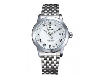 Relógio Tevise 8408A Masculino Automático Pulseira de Aço - Branco 