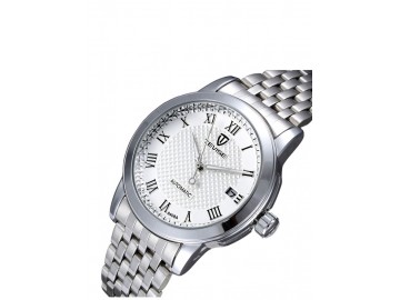 Relógio Tevise 8408A Masculino Automático Pulseira de Aço - Branco