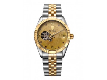 Relógio Tevise 8391A Masculino Automático Pulseira de Aço - Dourado 