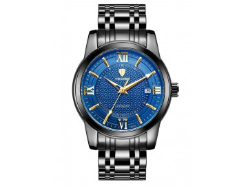 Relógio Tevise T805A Calendar Masculino Automático Pulseira de Aço Inoxidável - Azul 