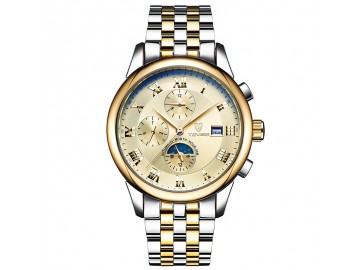 Relógio Tevise 9008 Masculino Automático Pulseira de Aço Inoxidável - Dourado 