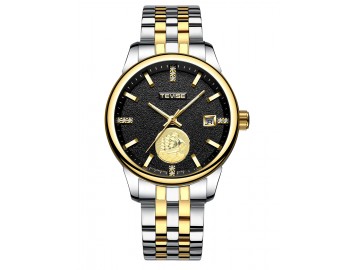 Relógio Tevise T818 Masculino Automático Pulseira de Aço Inoxidável - Preto 