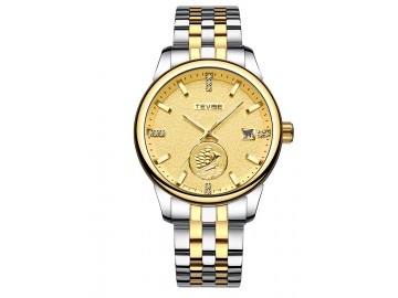 Relógio Tevise T818 Masculino Automático Pulseira de Aço Inoxidável - Dourado 