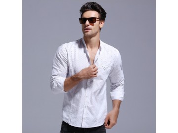 Camisa Masculina Slim Manga longa - Branco 