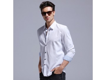 Camisa Masculina Slim Manga Longa - Branco