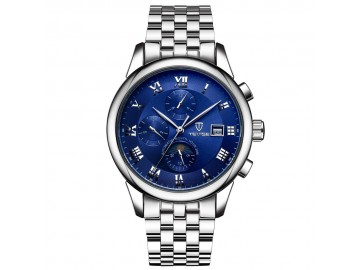 Relógio Tevise 9008 Masculino Automático Pulseira de Aço - Azul 