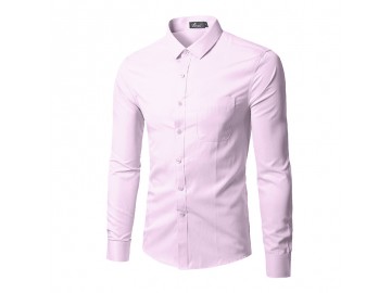 Camisa Social Masculina Slim Manga longa - Rosa 